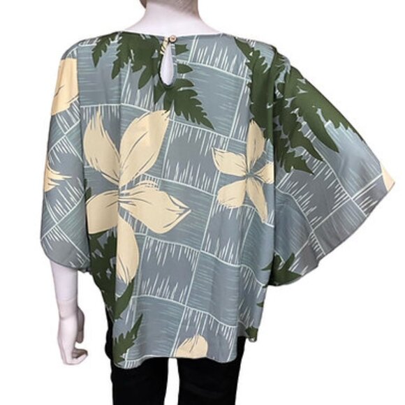 Women's Hawaiian Ciel Blue circle top size small black and green - Picture 8 of 10